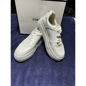 Steve Madden Women's White Ledge Platform Sneaker Shoe Size 8 New In Box